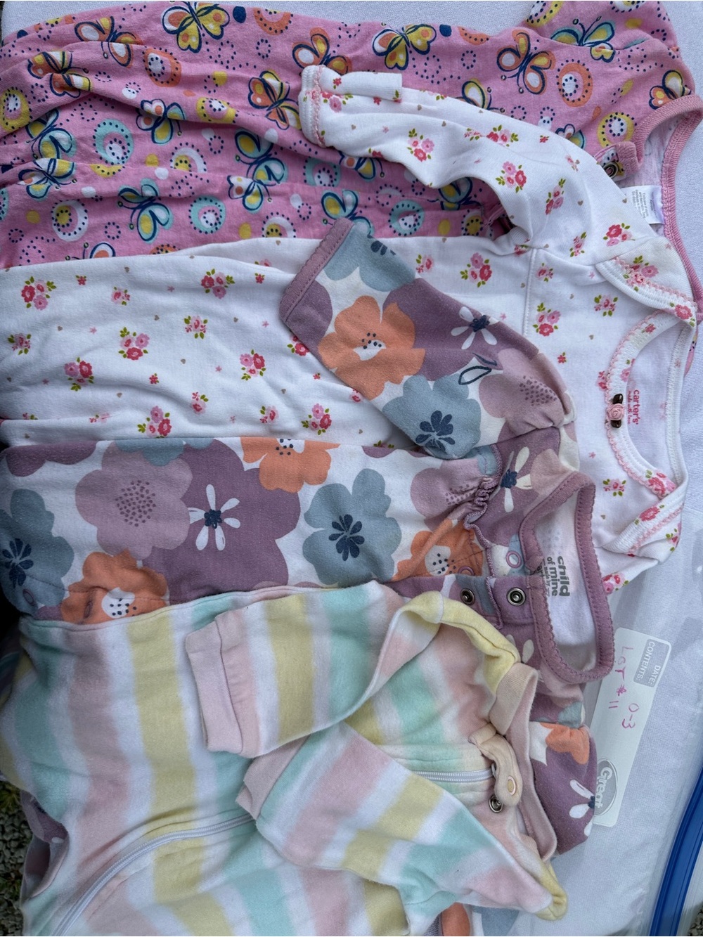 Baby Girls Floral & Pastel Stripe Sleepwear Set - Pink/Multicolor(lot11)